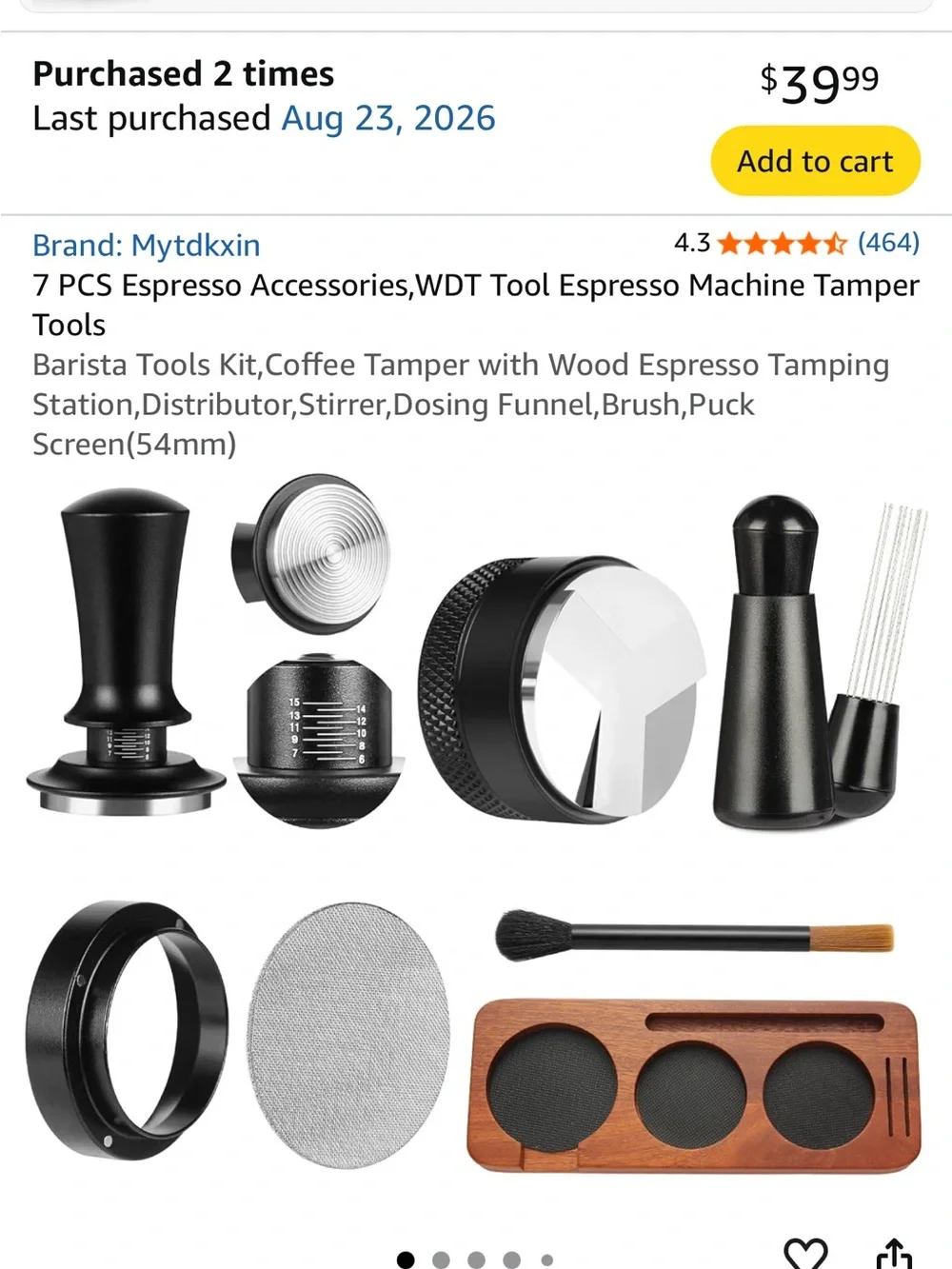 Black Coffee Barista Tool Set – Professional Tamper and Accessories